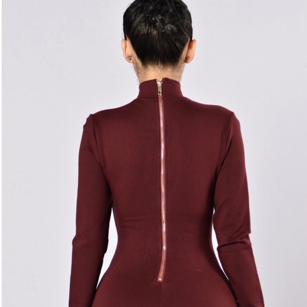 Burgundy Dress By Fashion Nova - Gem